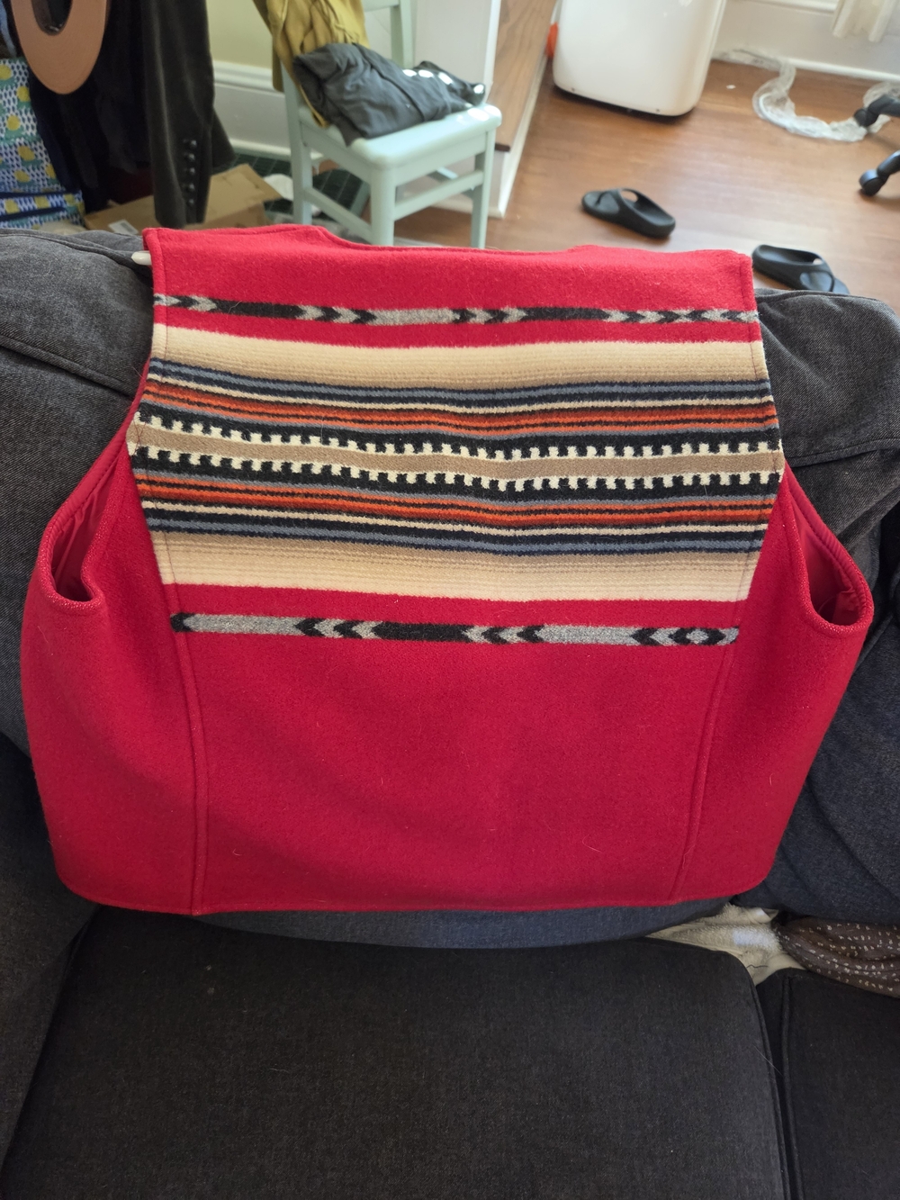 Pendleton Red Wool Button-Front Vest - Picture 2 of 4